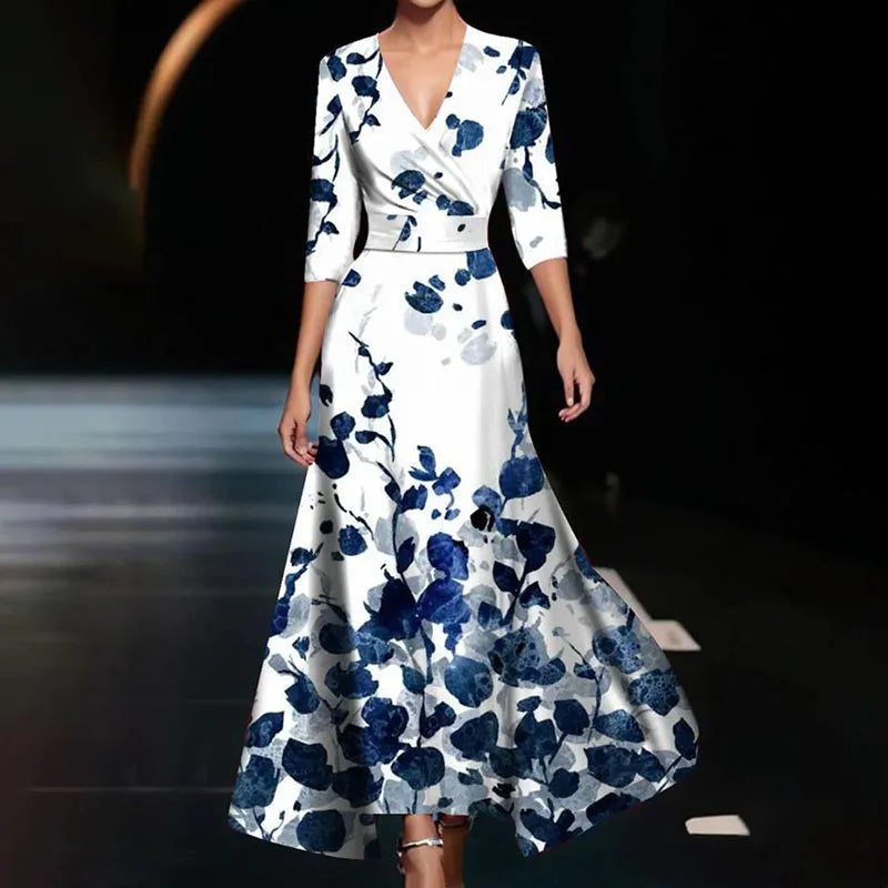 Robe Longue Femme Fleurie A-Line Tissu Léger 8