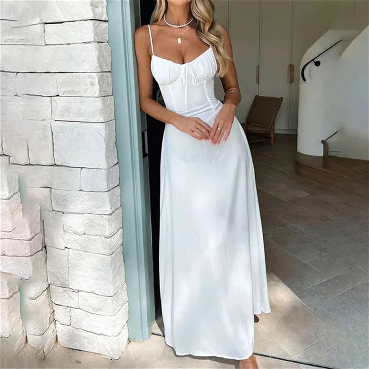 Robe Longue Femme à Bretelles 4