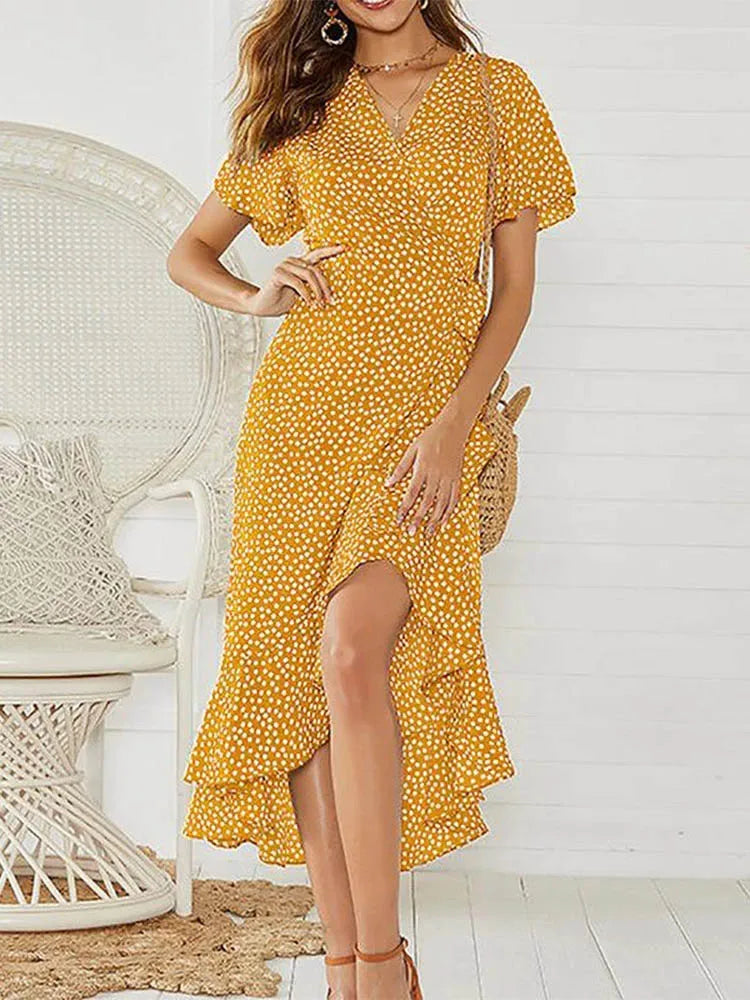 Robe Longue de Plage Boho à Volants 8