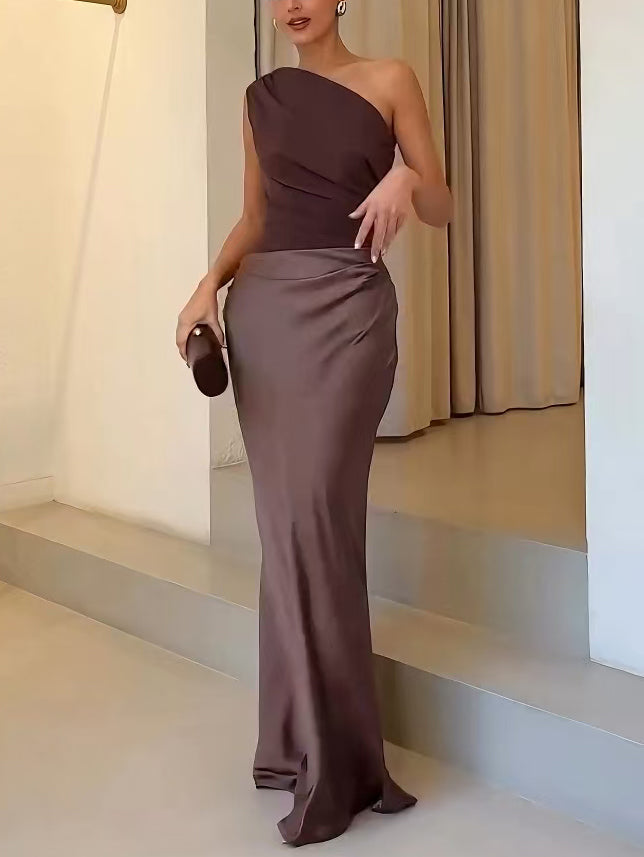 Robe Longue de Soirée à Une Épaule 5