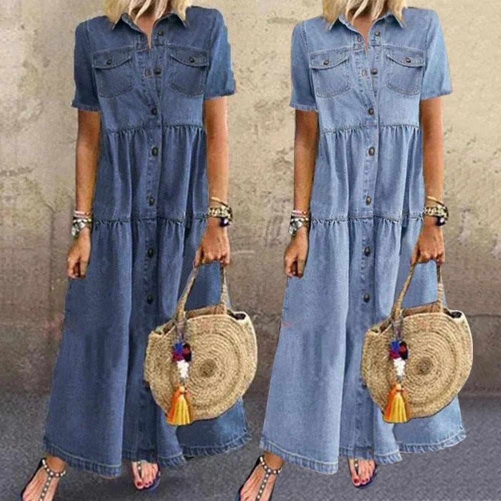 Robe Maxi Femme Style Décontracté en Tissu Doux 1