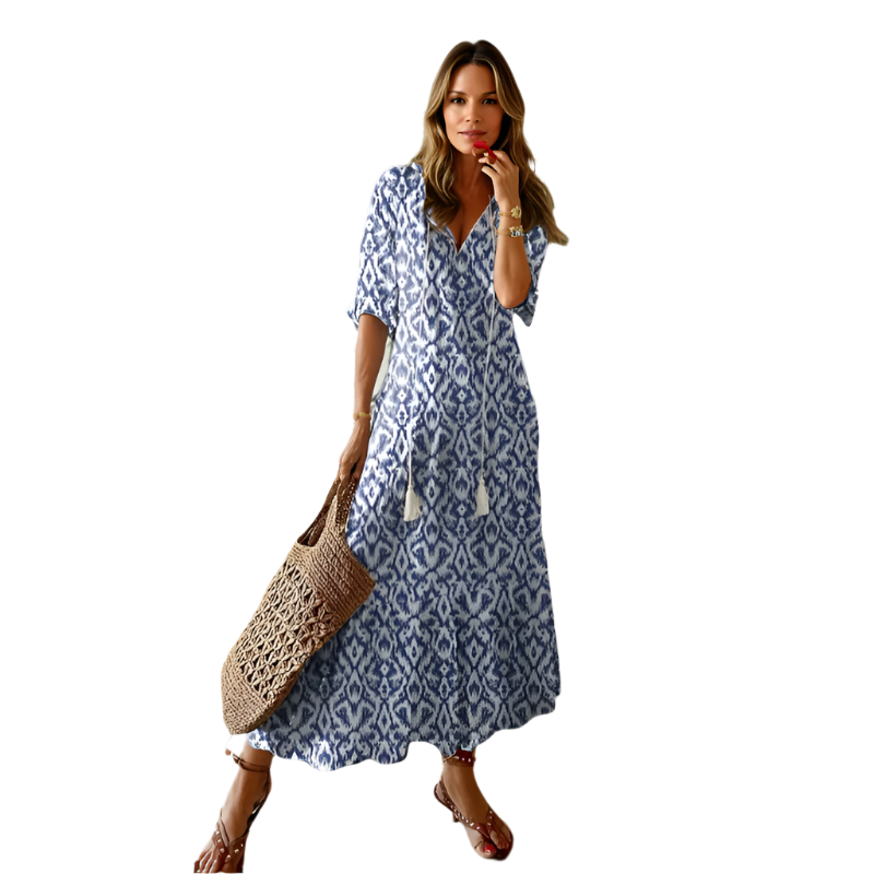 Robe Maxi Femme Style Moderne en Tissu Léger 0