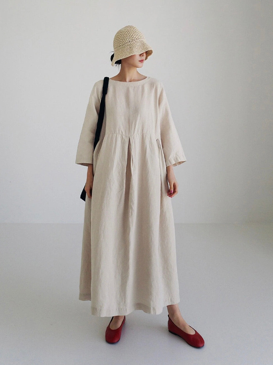 Robe Maxi Femme à Poches Latérales 1