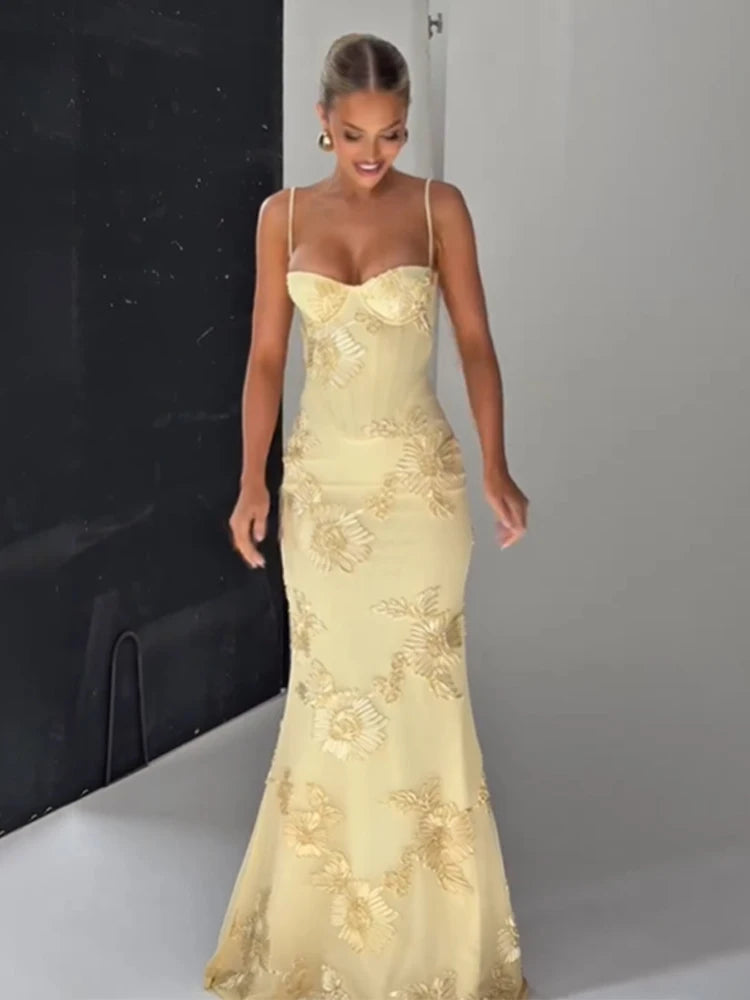 Robe Maxi Fleurie Sans Manches Pour Femmes 0