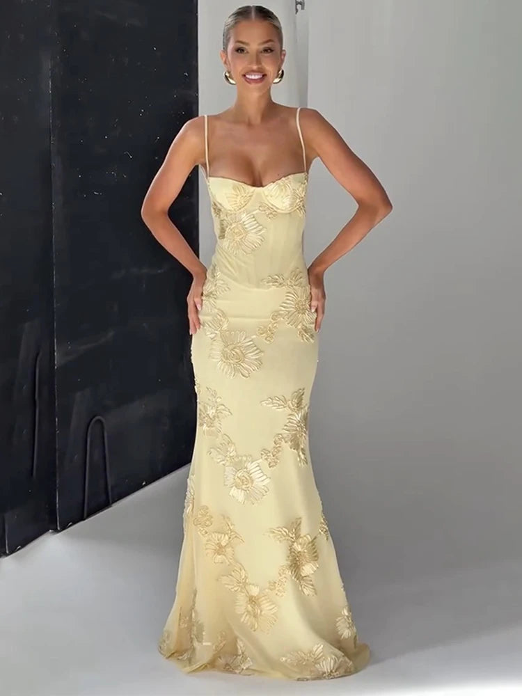 Robe Maxi Fleurie Sans Manches Pour Femmes 1