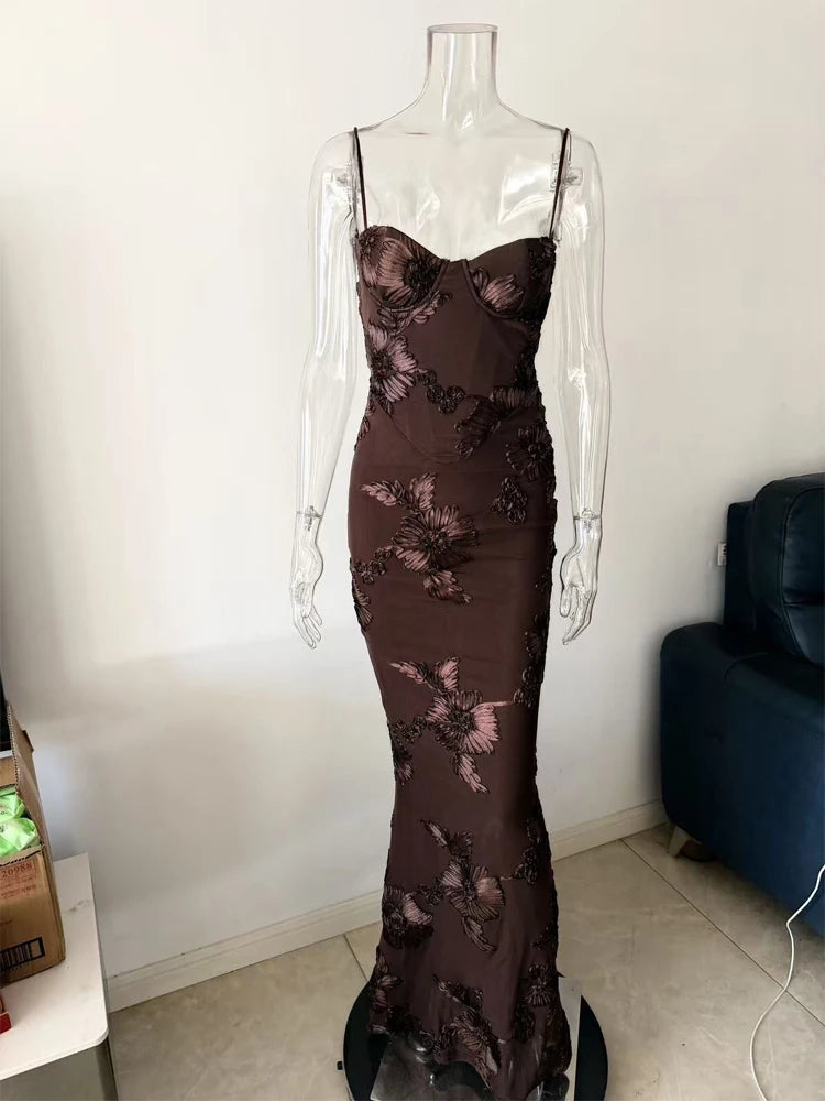 Robe Maxi Fleurie Sans Manches Pour Femmes 8