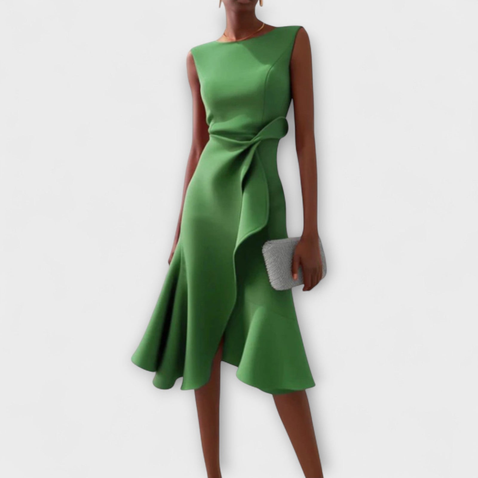Robe Midi Femme Chic Asymétrique Sans Manches 6