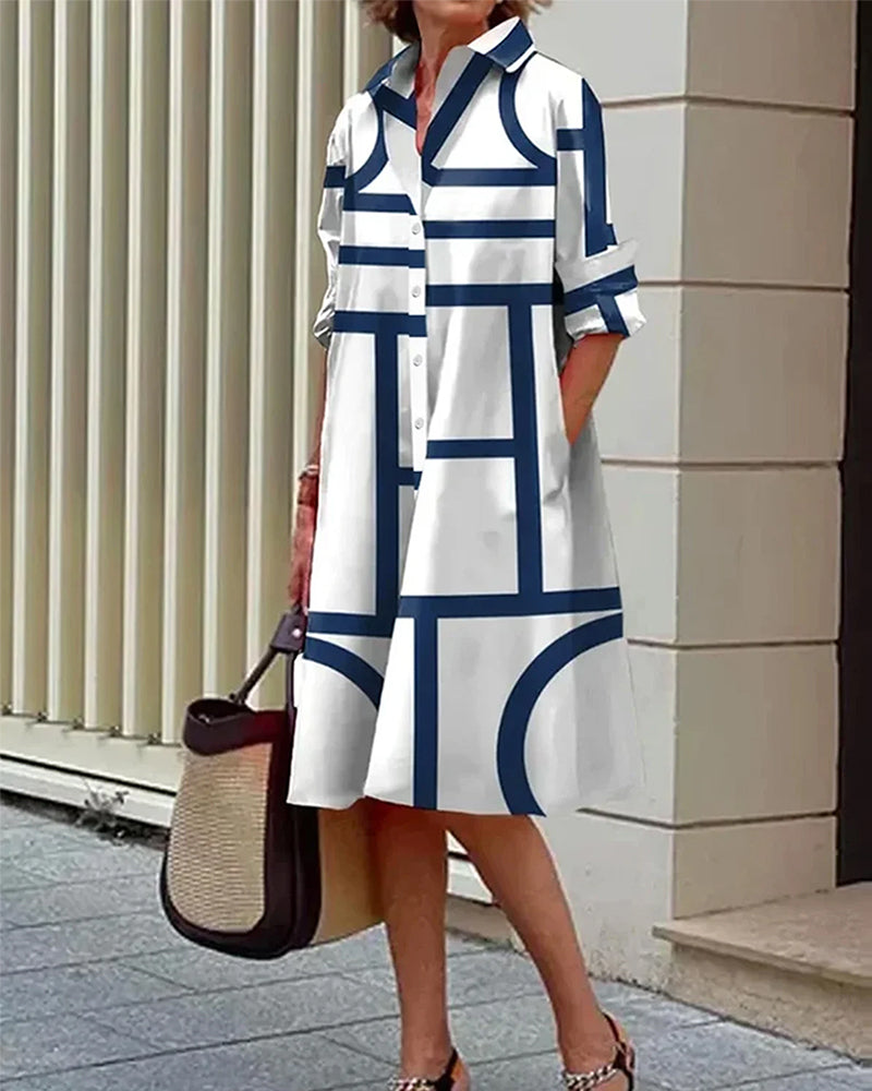 Robe Midi Femme Imprimé Géométrique 0