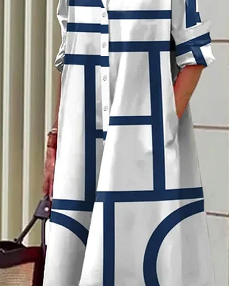 Robe Midi Femme Imprimé Géométrique 1