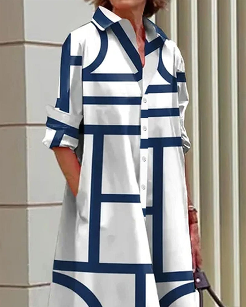 Robe Midi Femme Imprimé Géométrique 2