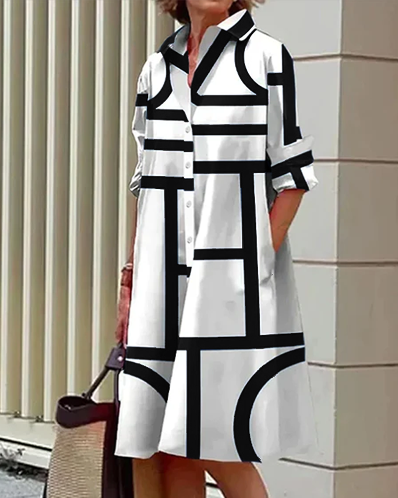 Robe Midi Femme Imprimé Géométrique 6