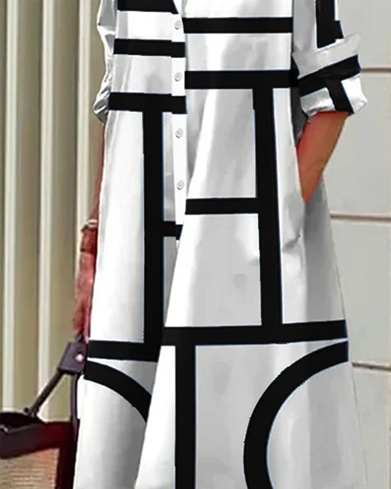 Robe Midi Femme Imprimé Géométrique 8