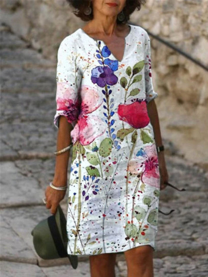 Robe Midi Fleurie pour Femmes Chic 3
