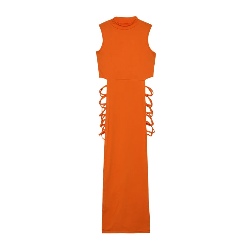 Robe Moulante Croisée Sans Manches 8