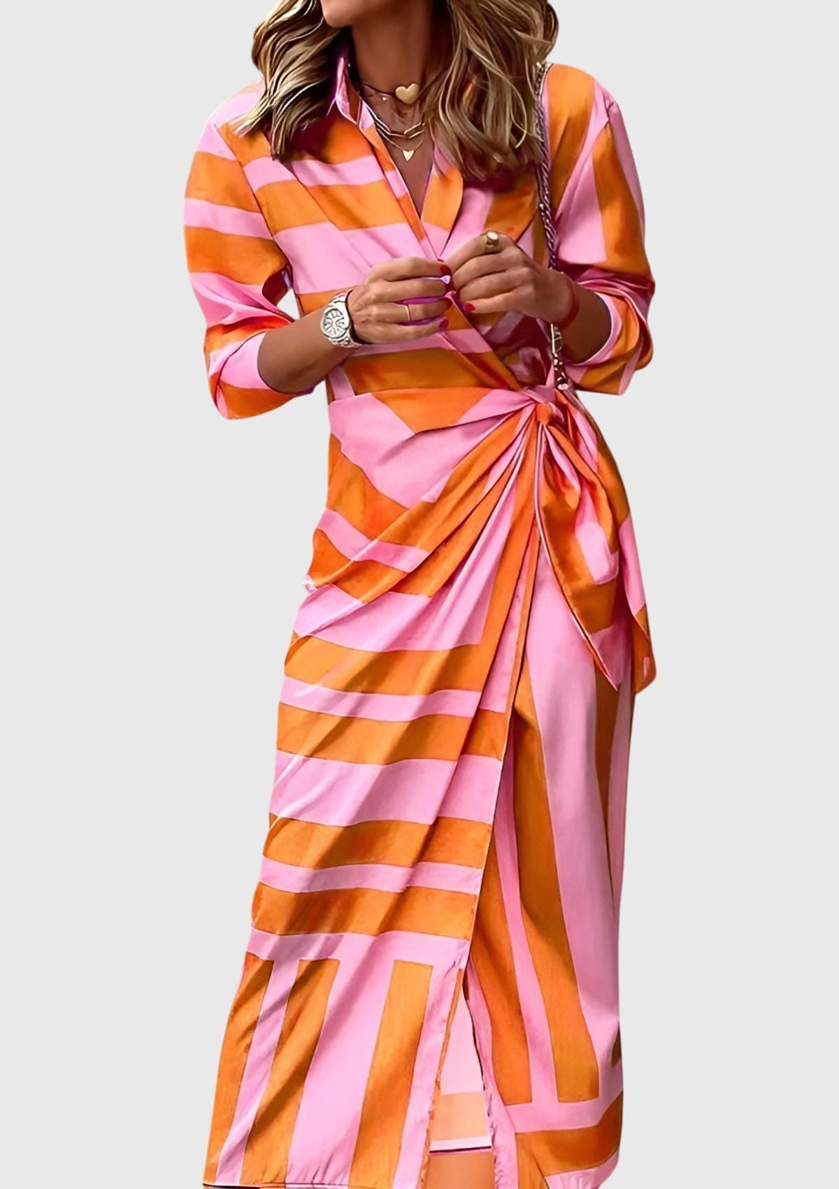 Robe Portefeuille Femme Imprimé Chic 2