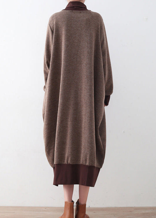 Robe Pull Ample Hiver à Col Haut 3