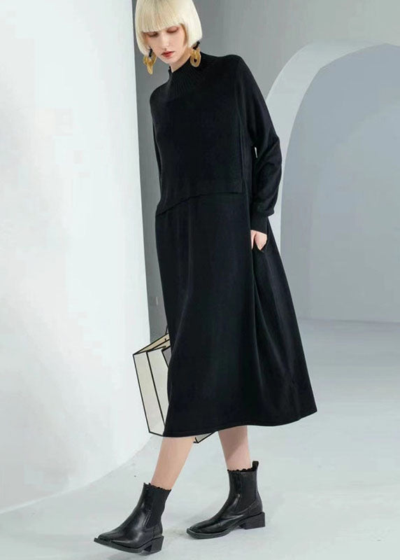 Robe Pull Bohème à Col Roulé 1