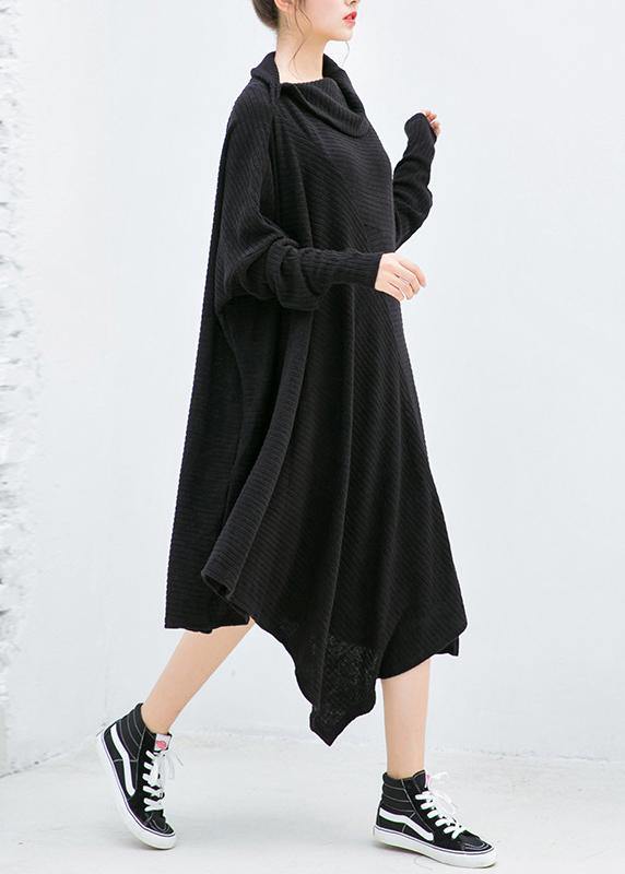 Robe Pull Femme Asymétrique à Col Haut 1