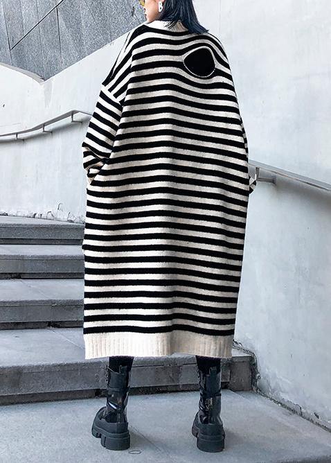 Robe Pull à Rayures Beige pour Femmes 3