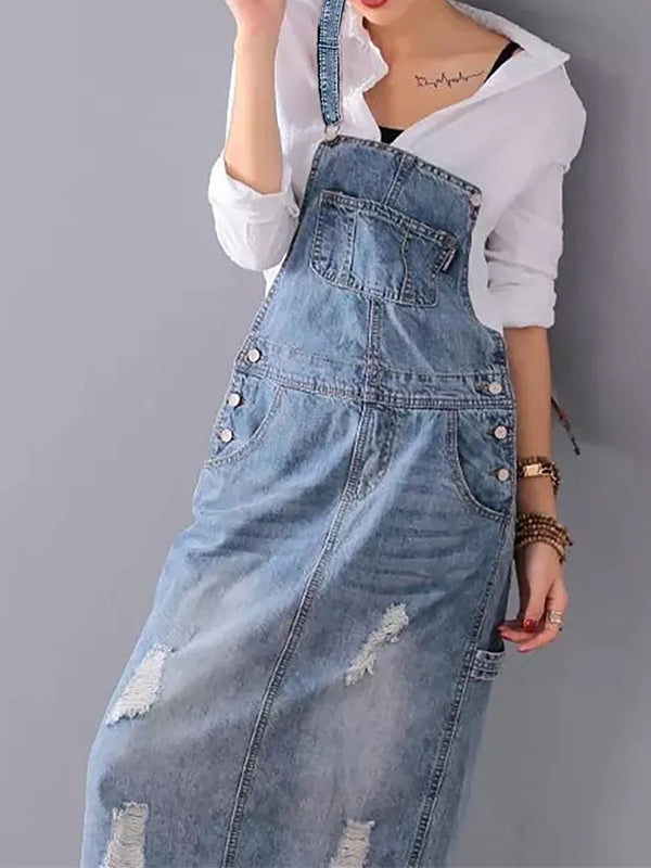 Robe Salopette Décontractée en Jean 4