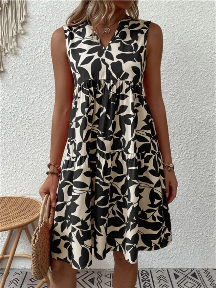 Robe d'Été Femme A-Ligne à Motif Floral 3