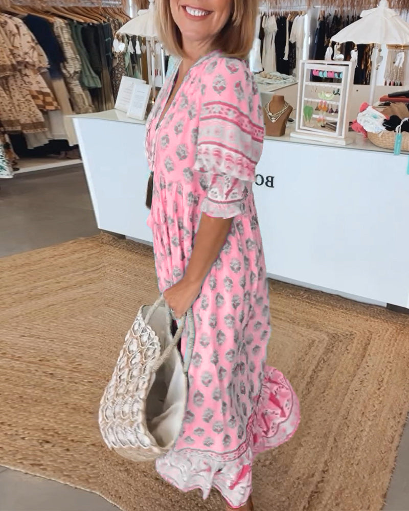 Robe d'Été Femme Aérée Fleurie Chic 5