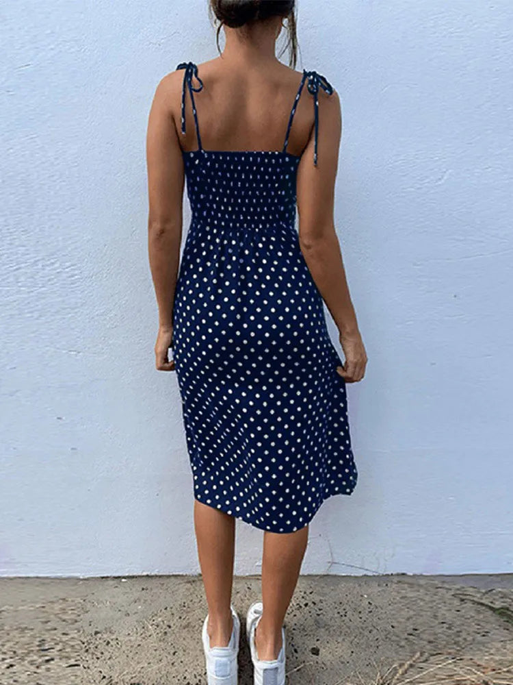 Robe d'été Femme À Pois Plissée 4