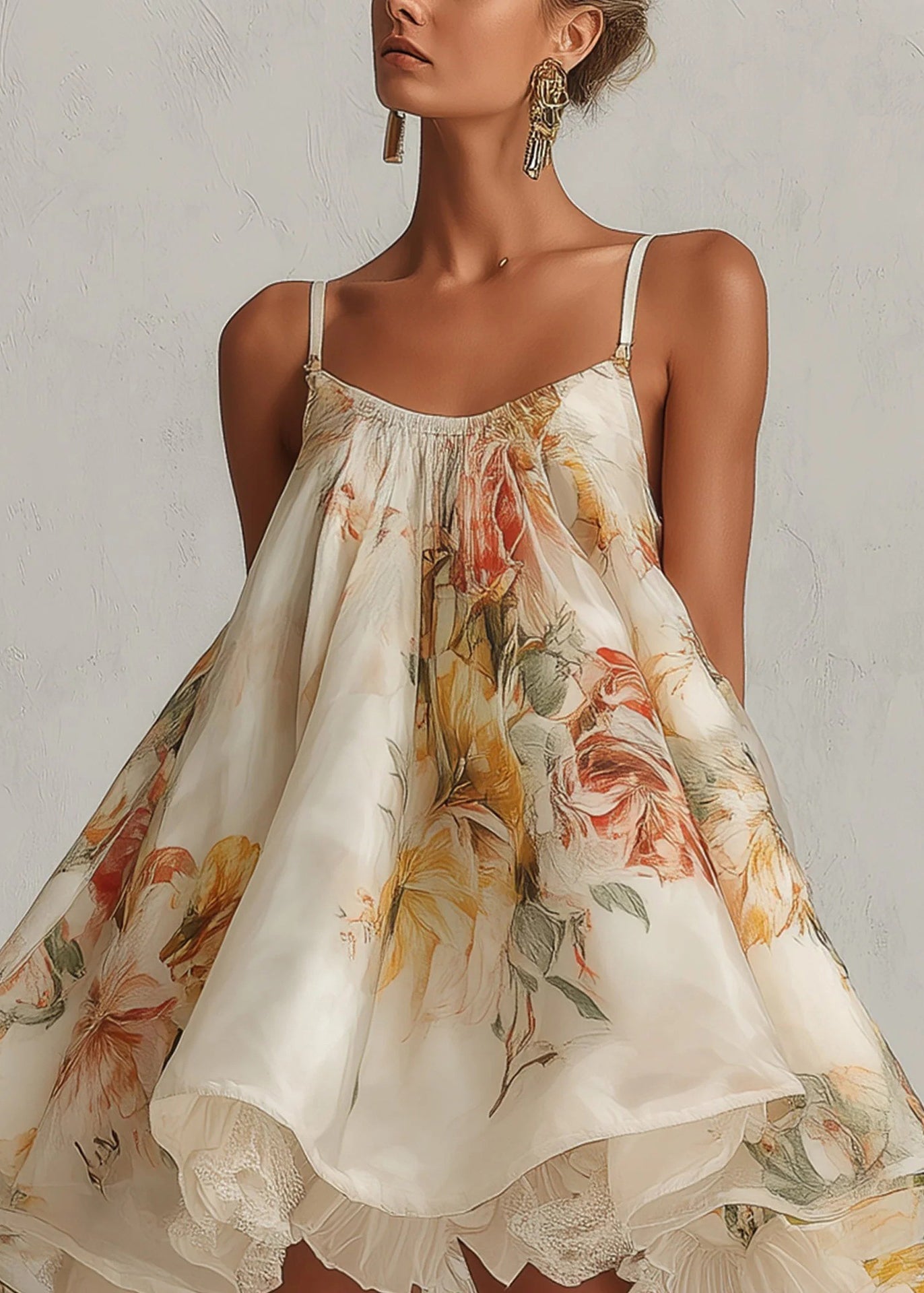 Robe d'été femme à bretelles spaghetti imprimée 2