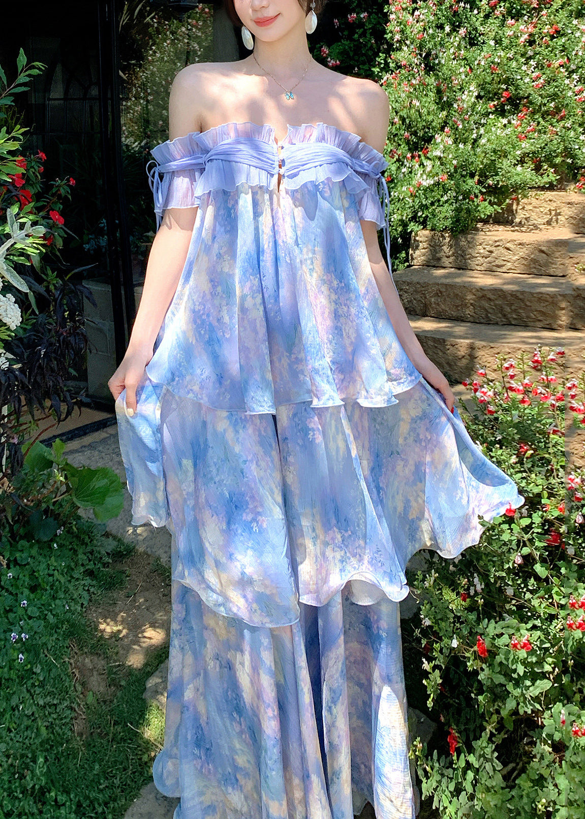 Robe de Plage Longue Imprimée 1