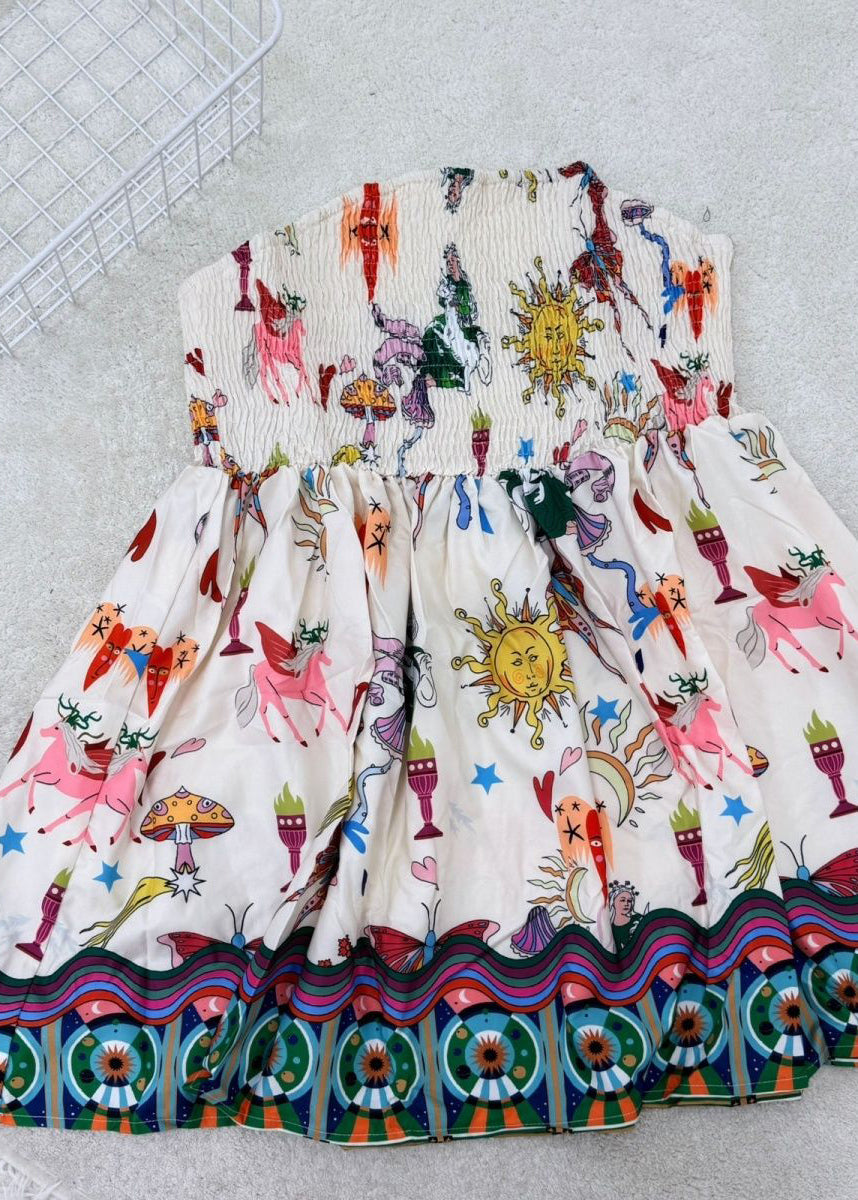 Robe mi-longue à épaules dénudées pour femme style froissé 1