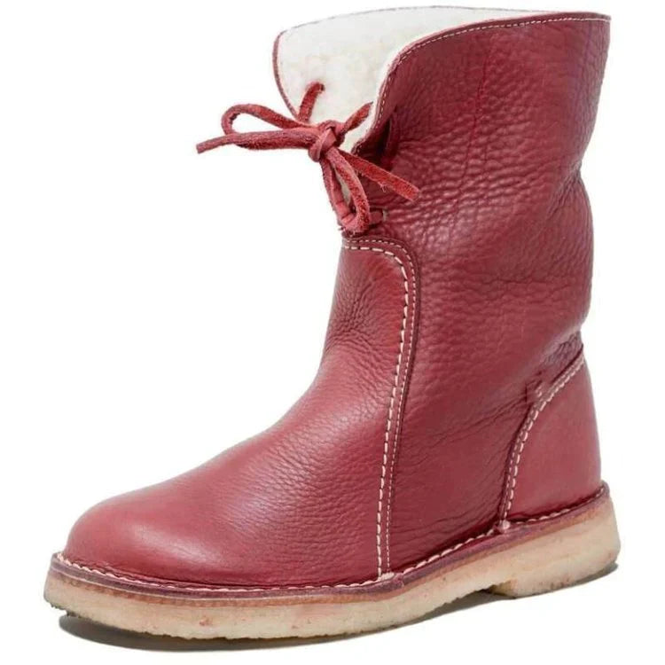 Variant image for Bottes Femme Imperméables en Laine et Cuir pour Hiver-19