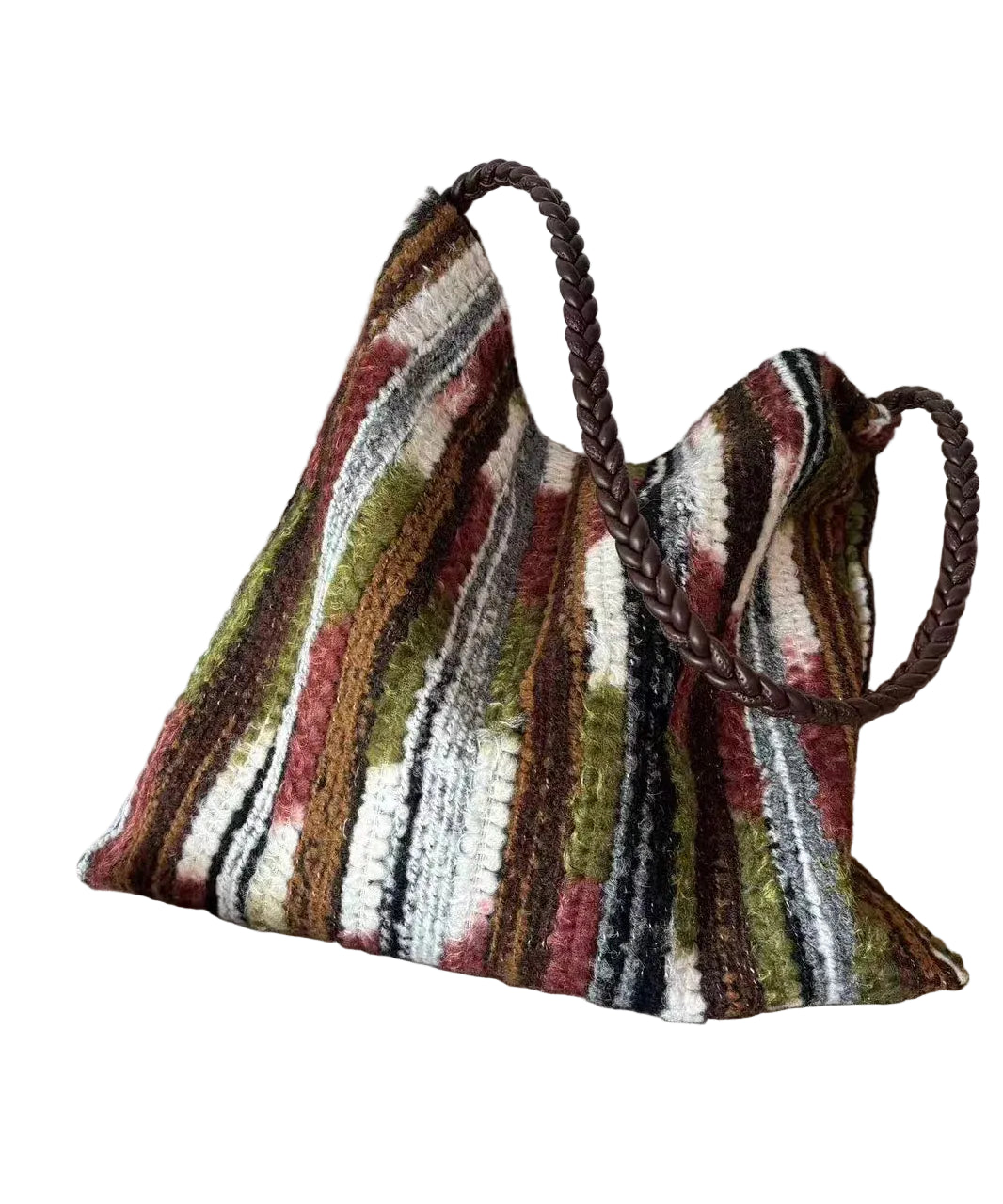 Sac Bandoulière Femme Tricoté Grande Capacité Ajustable 0