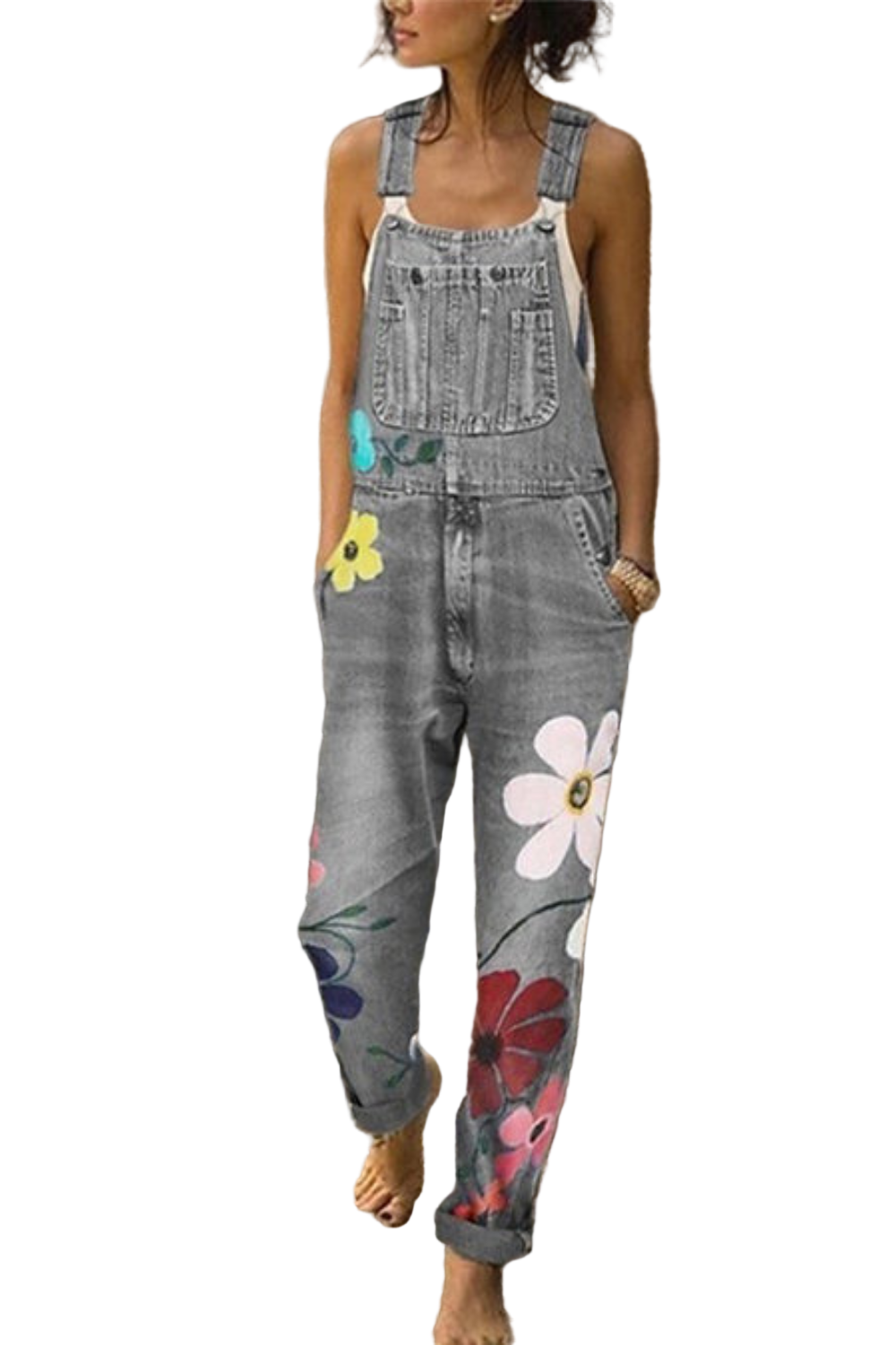 Salopette en Denim Sans Manches pour Femme 0