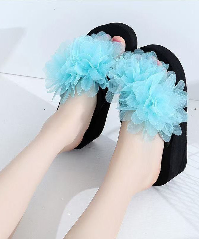 Sandales Femme à Tongs Floral avec Plateforme 6 cm 4