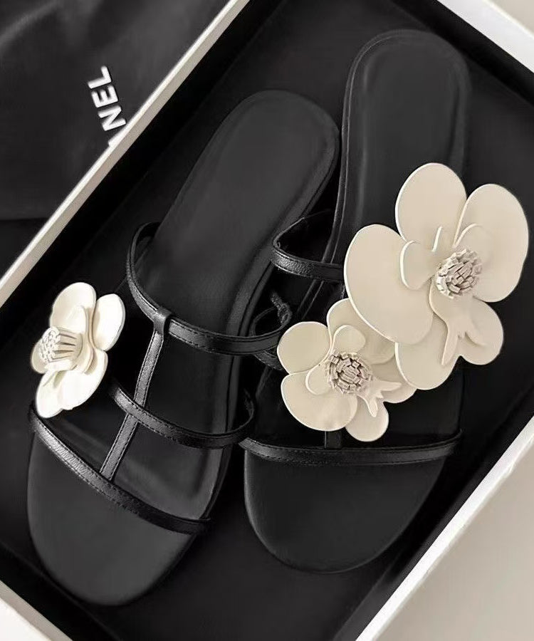 Sandales à talon Peep Toe avec épissage floral 0
