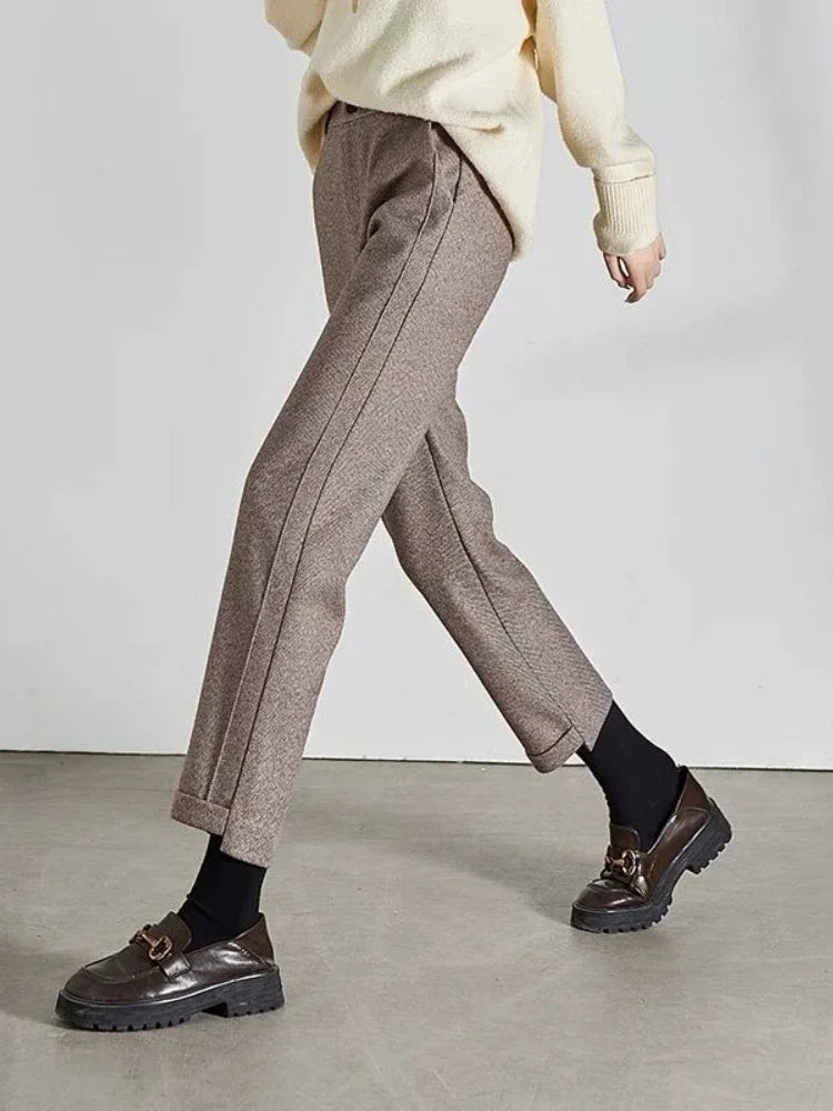 Pantalon Fluide Femme Élégant Polyvalent en Polyester 3