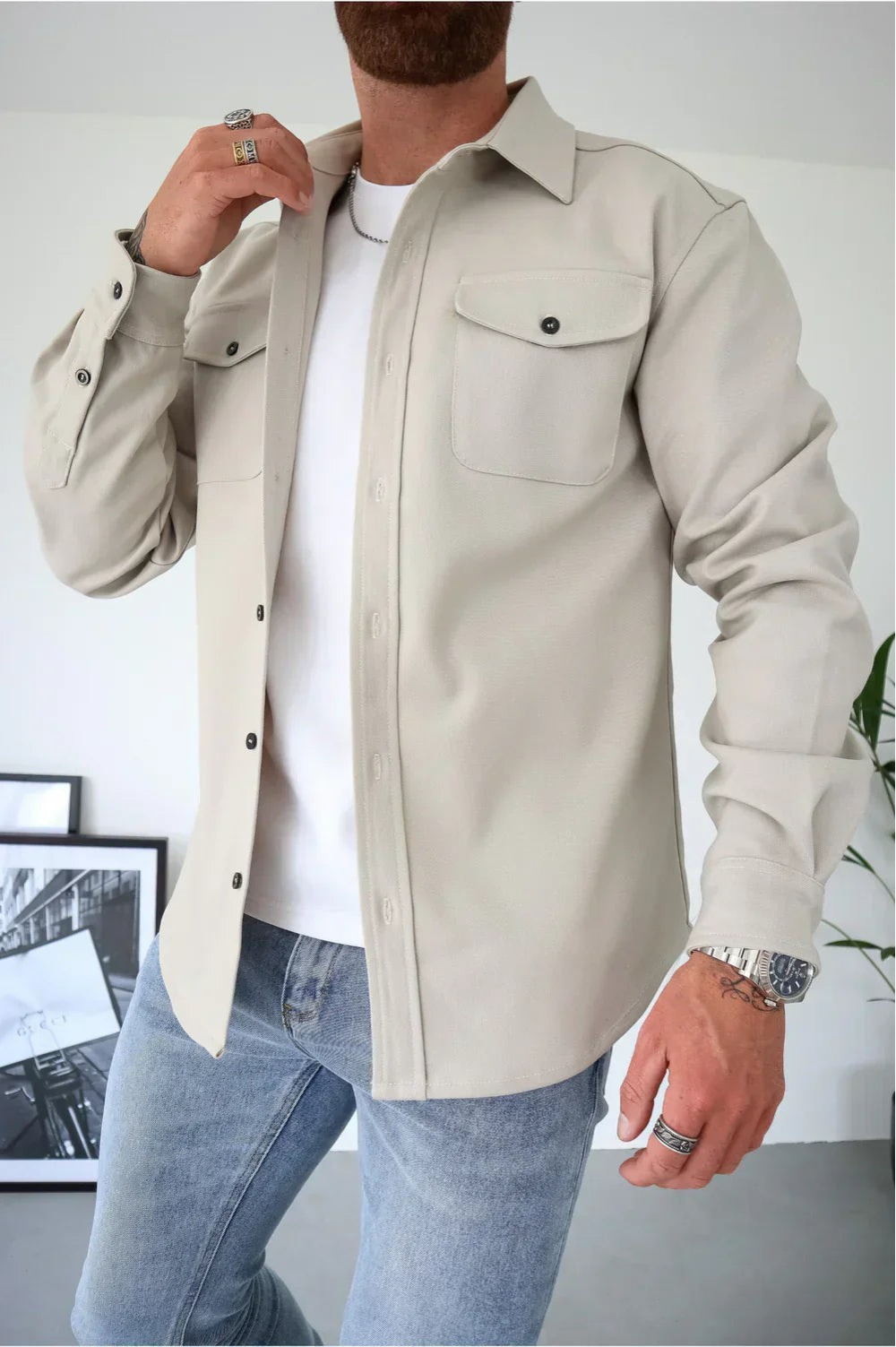 Surchemise Homme Décontractée Moderne pour Toutes Occasions 7