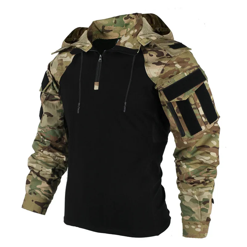 Sweat Shirt Homme Tactique Moderne en Mélange Polyester Coton 4