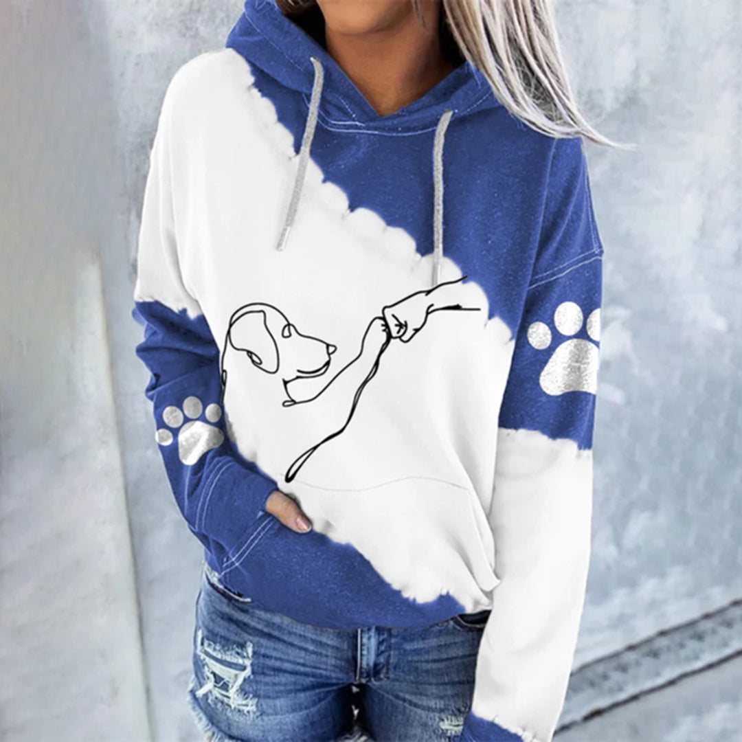 Sweat à Capuche Femme Imprimé Chien Tendance 1