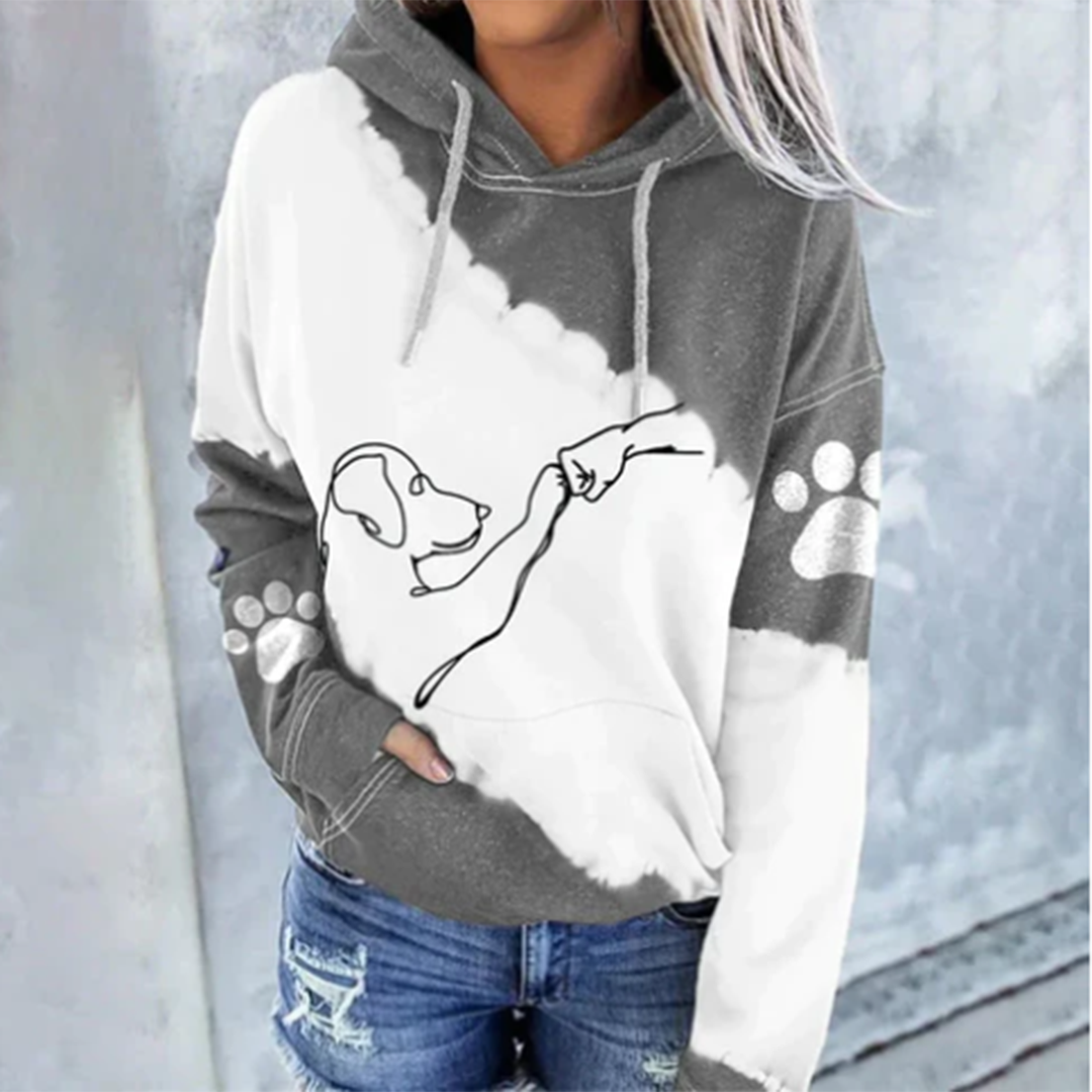 Sweat à Capuche Femme Imprimé Chien Tendance 2