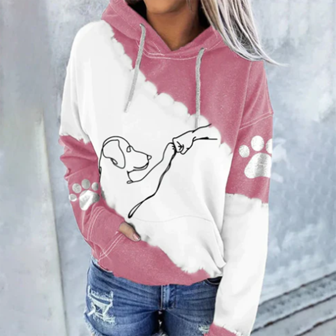 Sweat à Capuche Femme Imprimé Chien Tendance 5