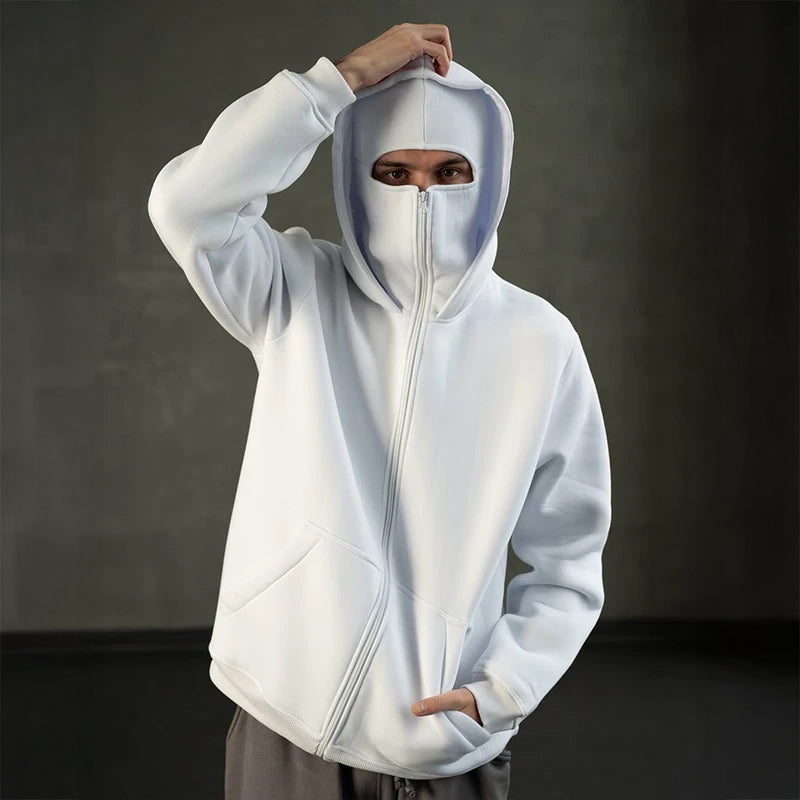 Sweat à Capuche Zippé avec Masque Intégré 1