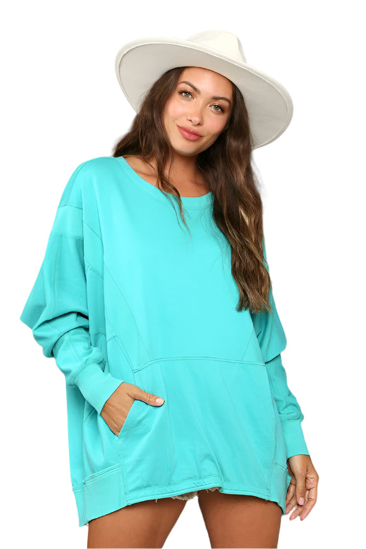 Sweatshirt Femme Contrasté en Terry Français 0
