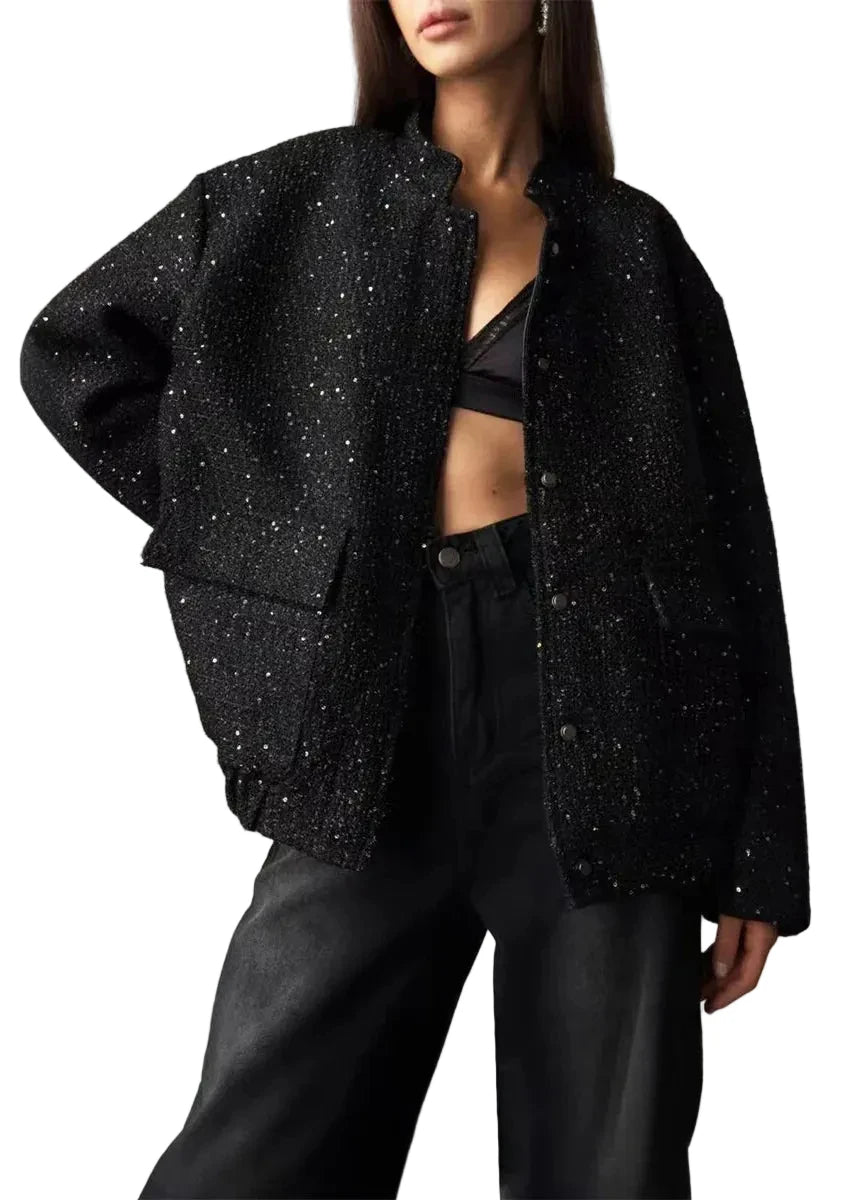 Veste Femme Oversize Décontractée Col Montant Automne 0