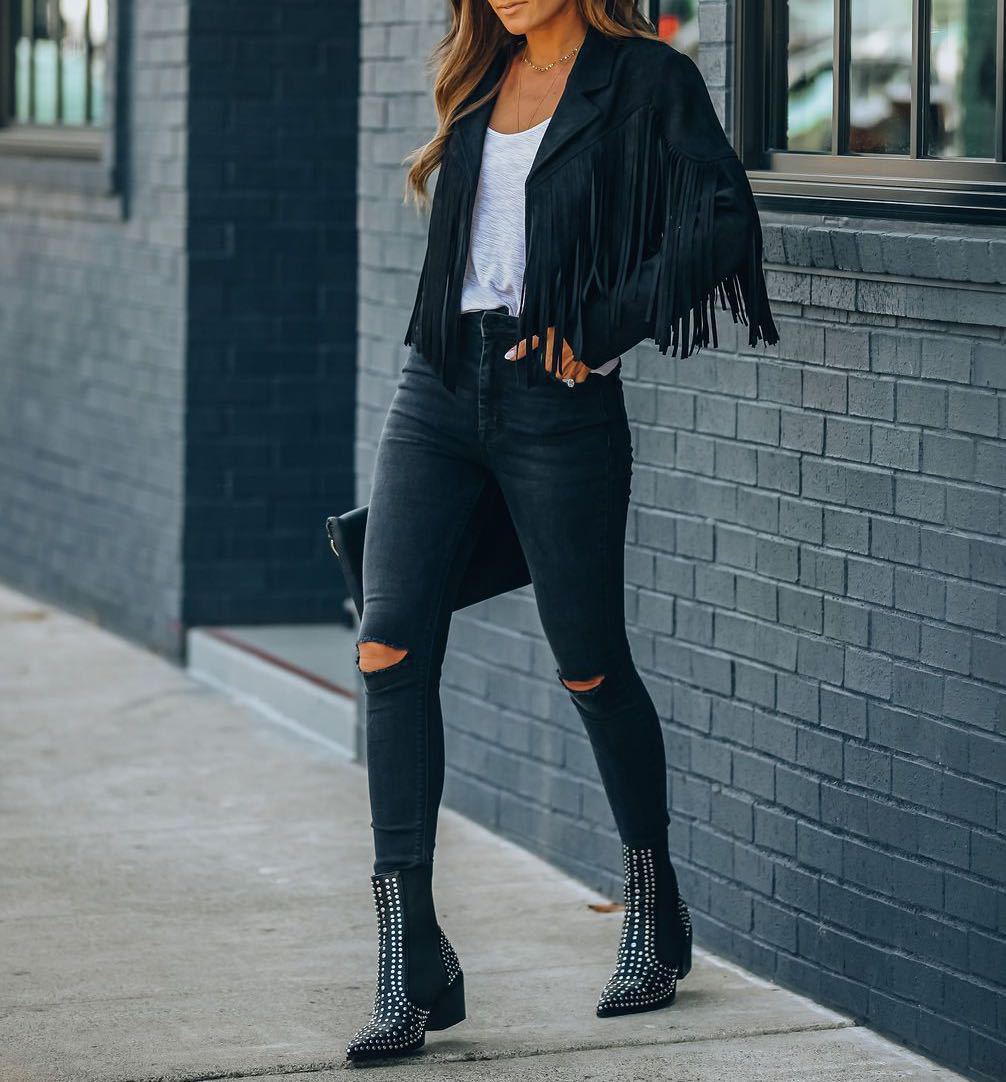 Veste de Moto Femme à Franges 3