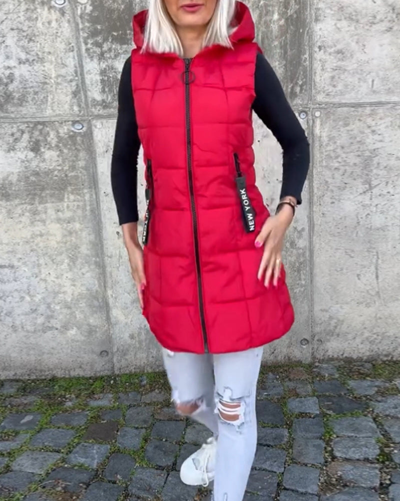 Veste sans manches pour femmes en duvet avec capuche 6