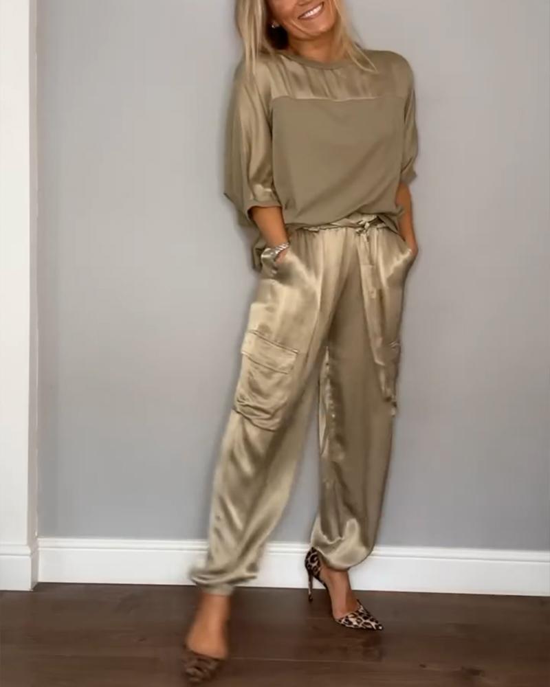 Variant image for Ensemble Femme Élégant Tailleur Tissu Haute Qualité-1