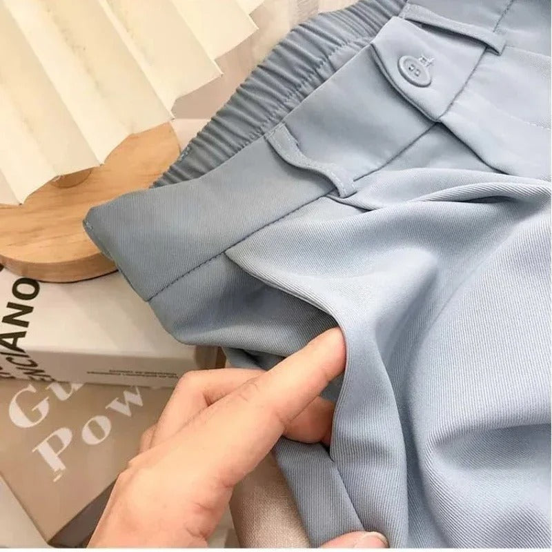 Pantalon élastique taille haute pour femmes