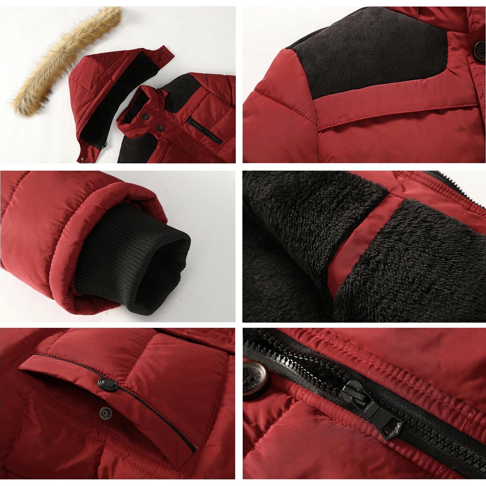 Parka en coton et duvet polaire pour hommes