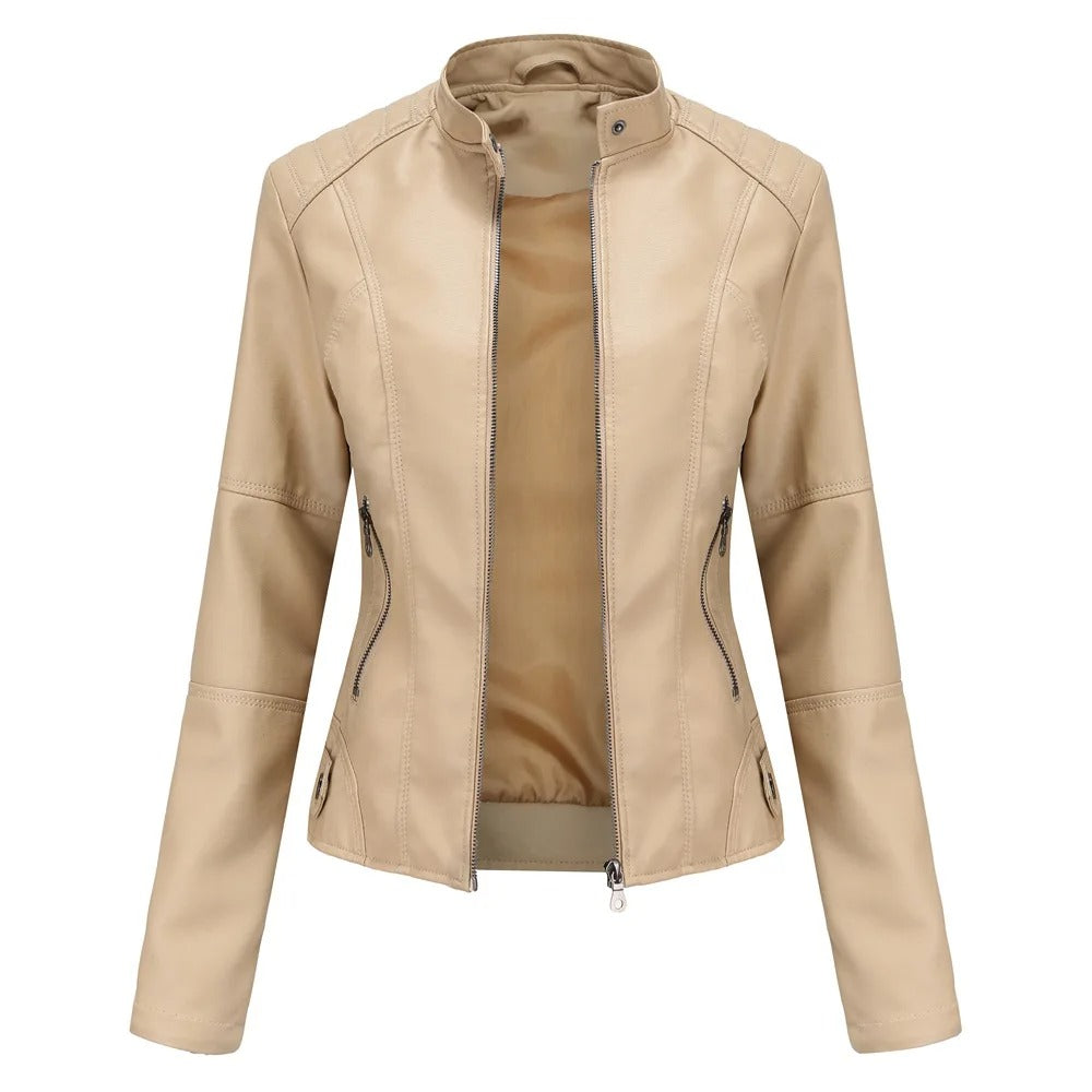 Veste de motard en cuir pour femmes